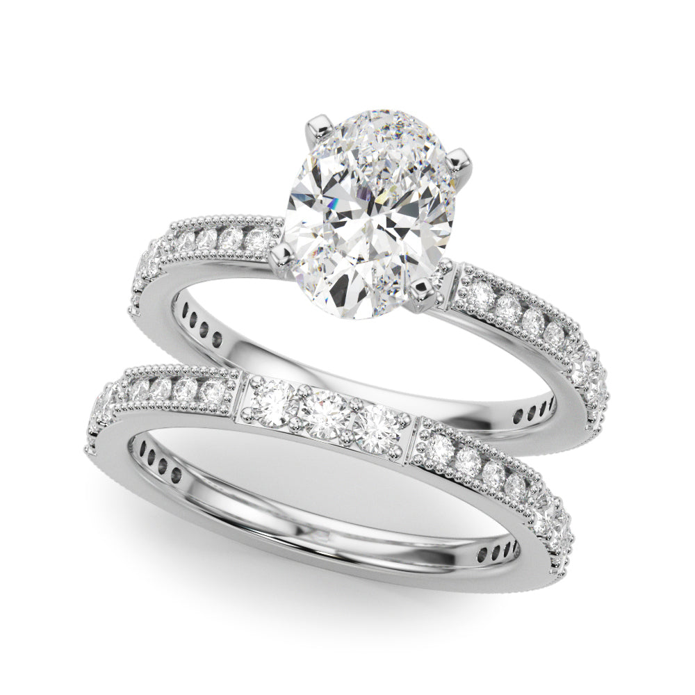 Lustrous Sidestone Round Diamond Engagement Ring — 9K/18K Gold & Platinum
