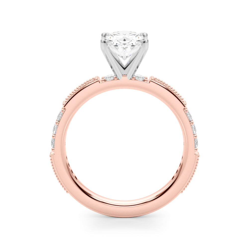 Lustrous Sidestone Round Diamond Engagement Ring — 9K/18K Gold & Platinum