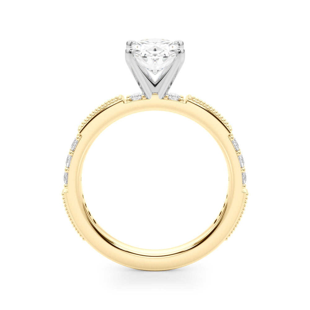 Lustrous Sidestone Round Diamond Engagement Ring — 9K/18K Gold & Platinum