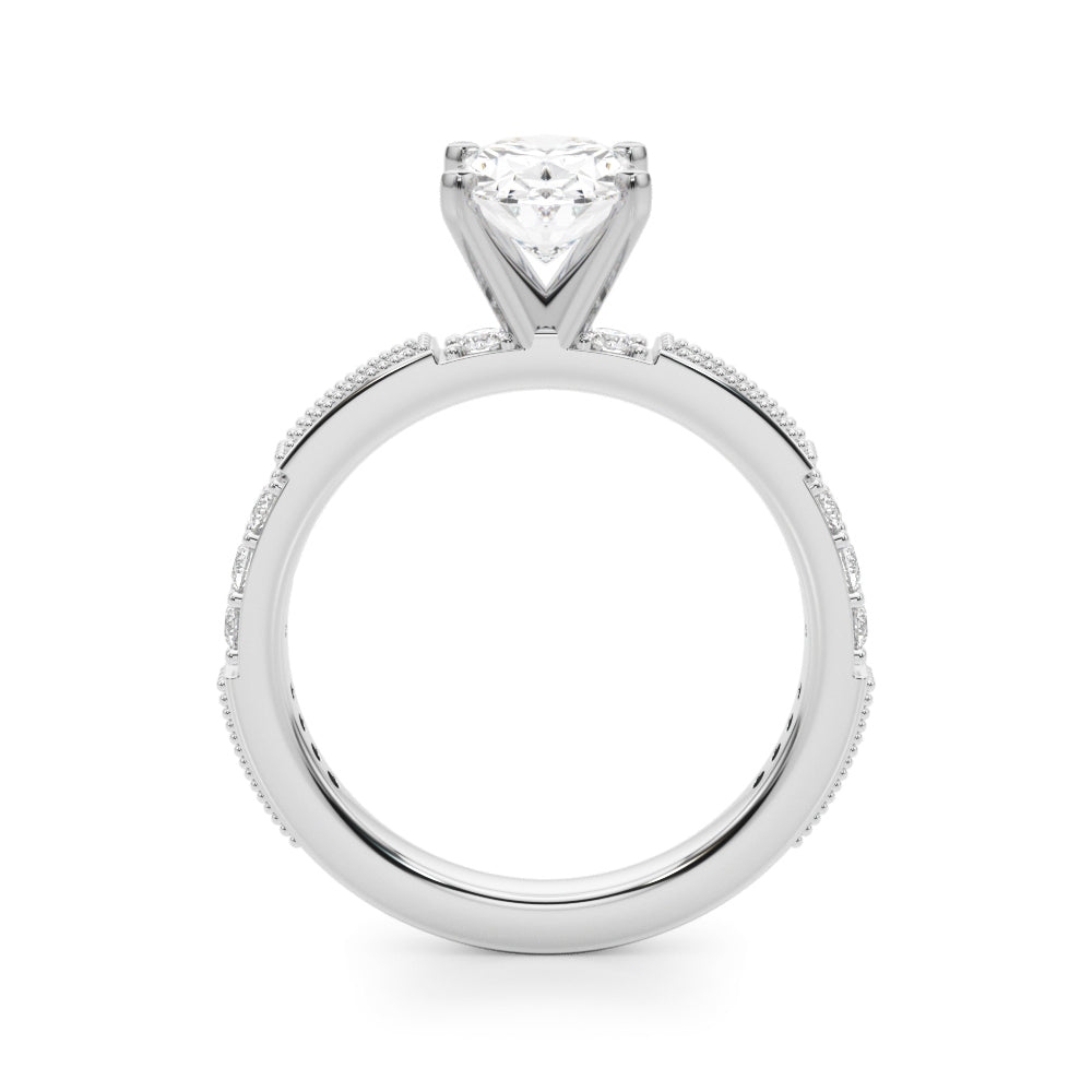 Lustrous Sidestone Round Diamond Engagement Ring — 9K/18K Gold & Platinum