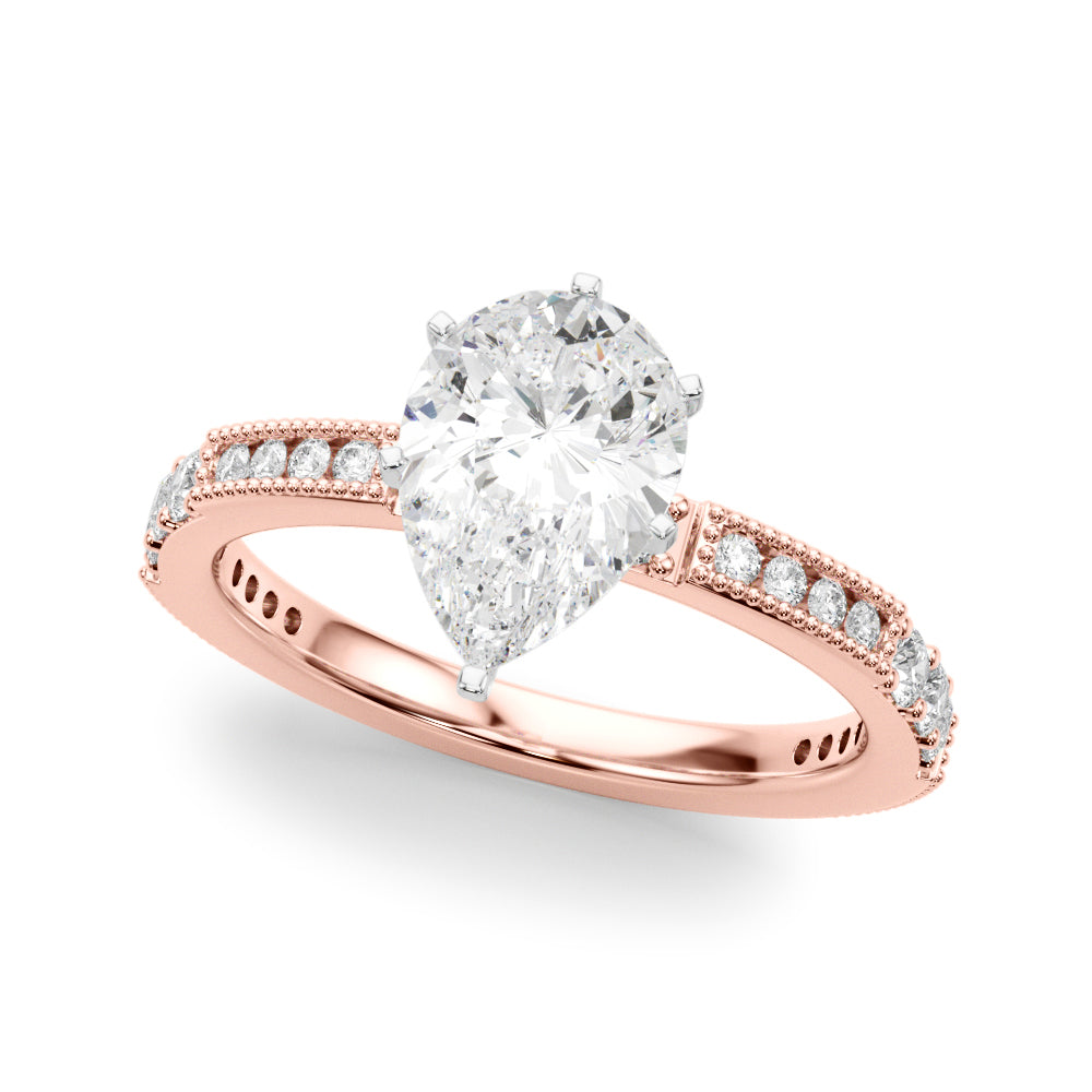 Lustrous Sidestone Round Diamond Engagement Ring — 9K/18K Gold & Platinum