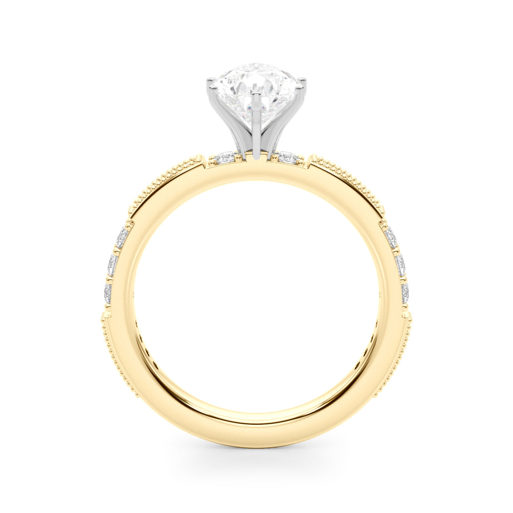 Lustrous Sidestone Round Diamond Engagement Ring — 9K/18K Gold & Platinum