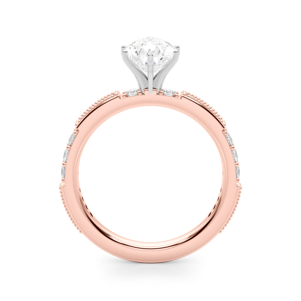 Lustrous Sidestone Round Diamond Engagement Ring — 9K/18K Gold & Platinum