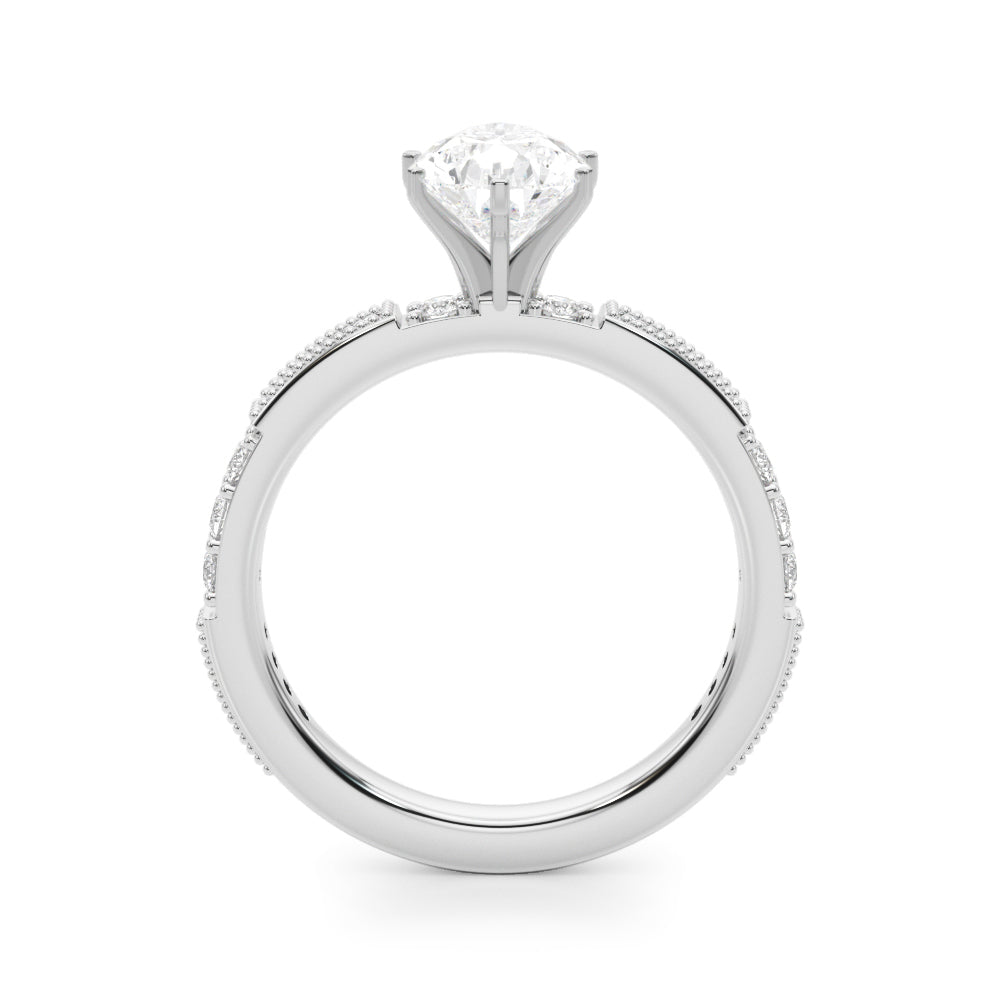 Lustrous Sidestone Round Diamond Engagement Ring — 9K/18K Gold & Platinum