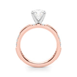 Lustrous Sidestone Round Diamond Engagement Ring — 9K/18K Gold & Platinum