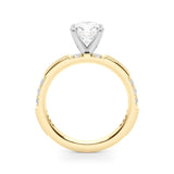 Lustrous Sidestone Round Diamond Engagement Ring — 9K/18K Gold & Platinum