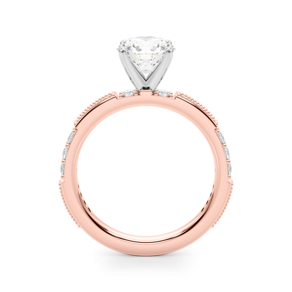 Lustrous Sidestone Round Diamond Engagement Ring — 9K/18K Gold & Platinum