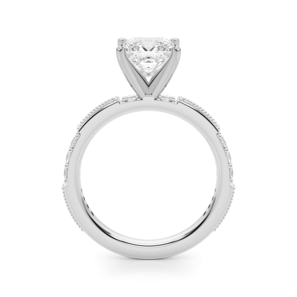 Lustrous Sidestone Round Diamond Engagement Ring — 9K/18K Gold & Platinum