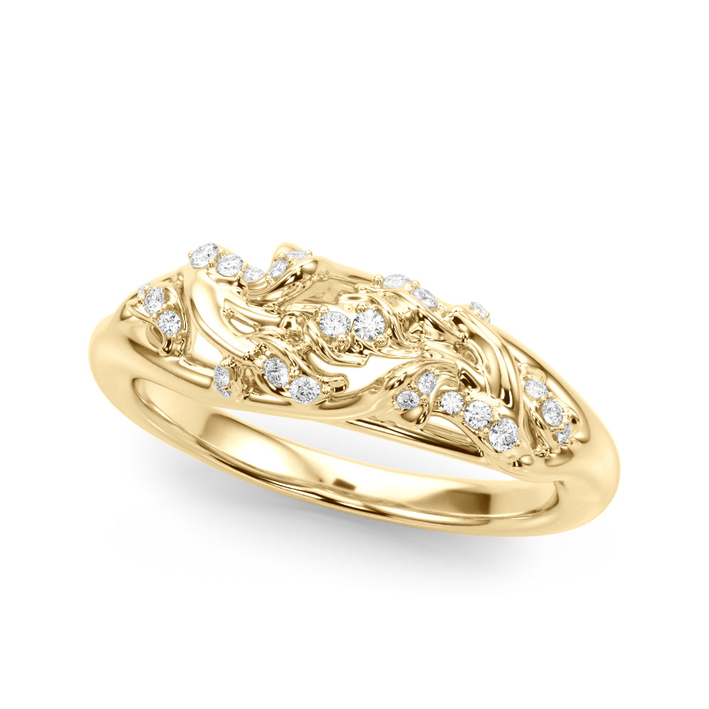 Nature Inspired Half Eternity Ring in Gold & Platinum