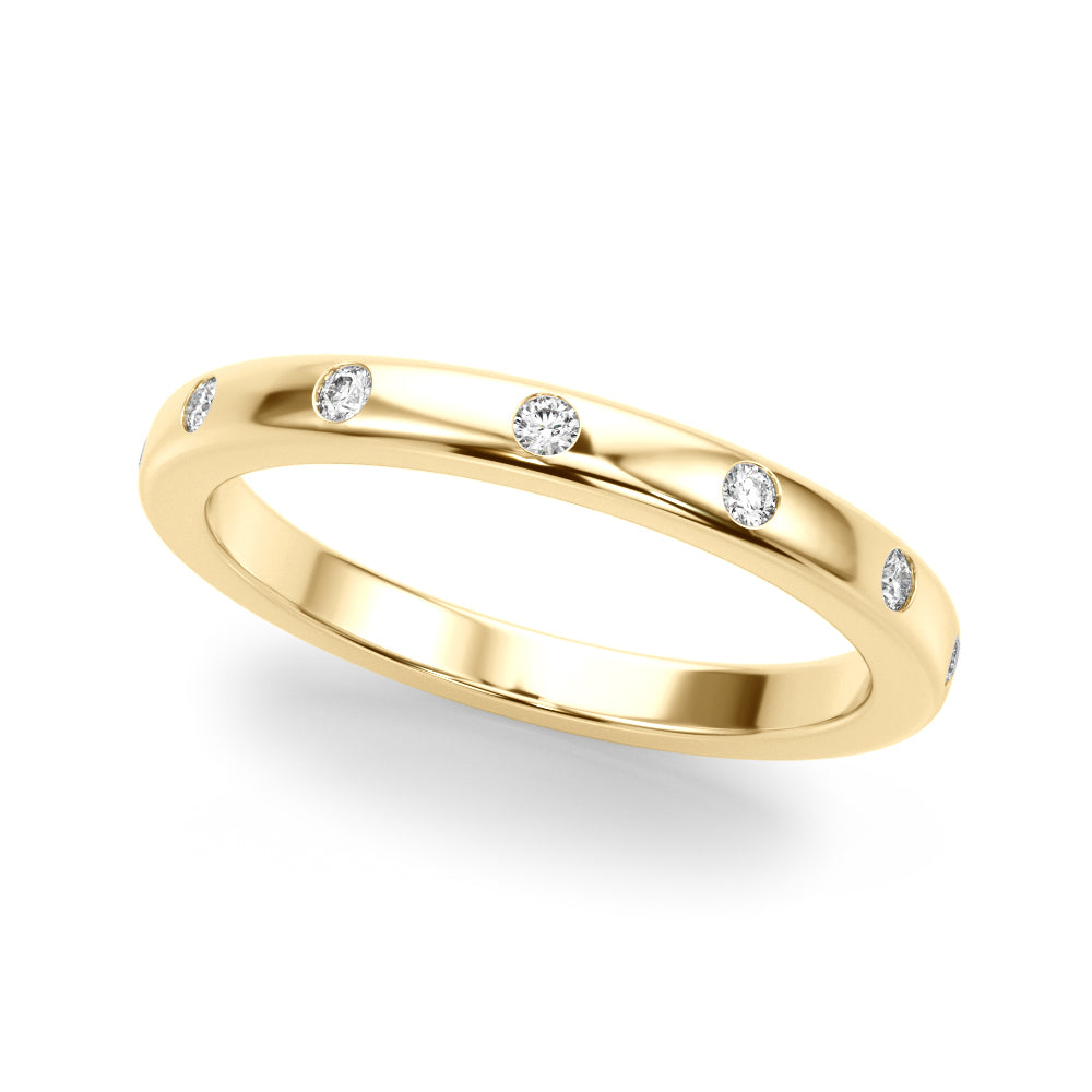 Burnished Half Eternity Ring in Gold & Platinum