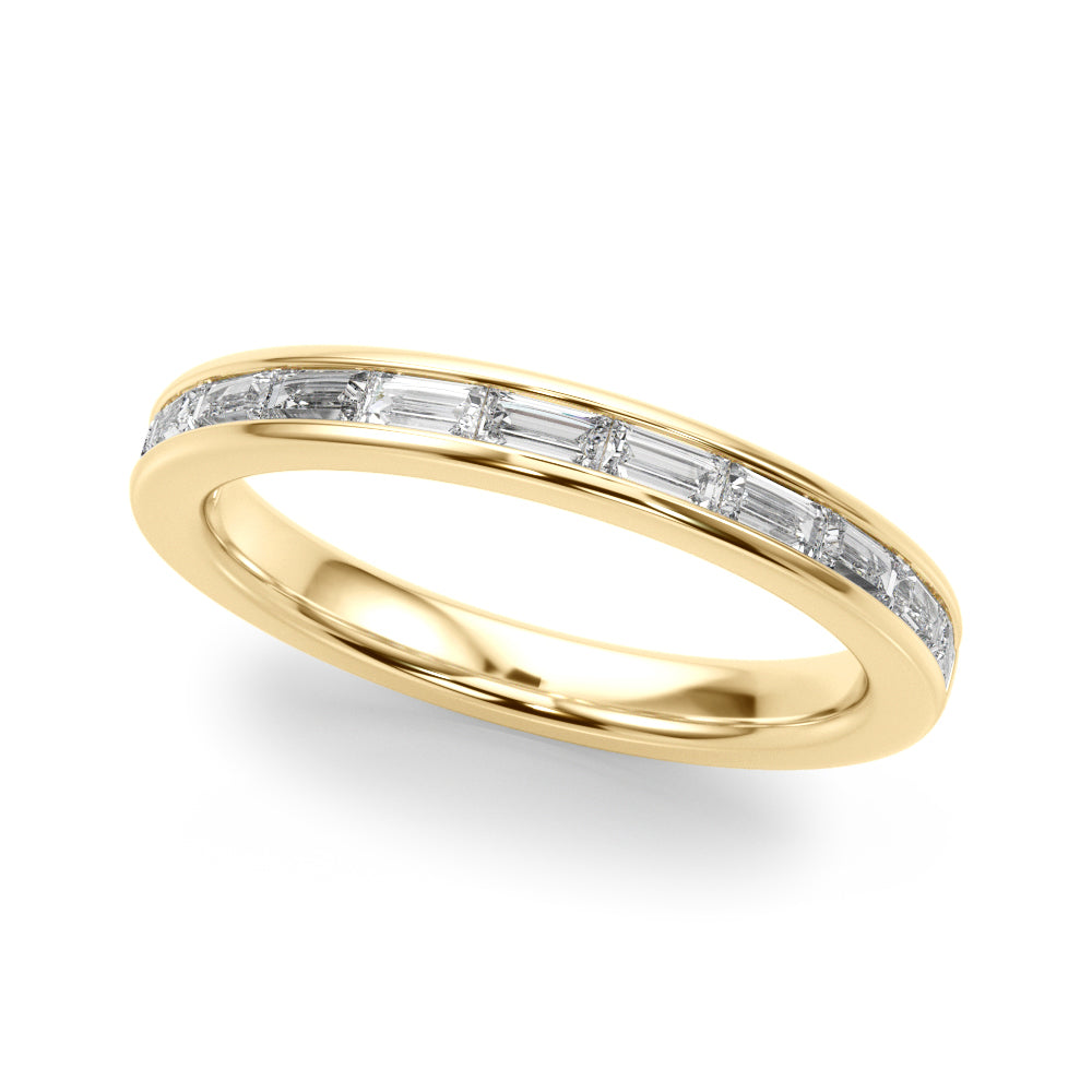 Channel Set Baguette Half Eternity Ring in Gold & Platinum