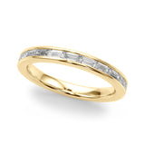 Channel Set Baguette Half Eternity Ring in Gold & Platinum