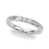 Channel Set Baguette Half Eternity Ring in Gold & Platinum