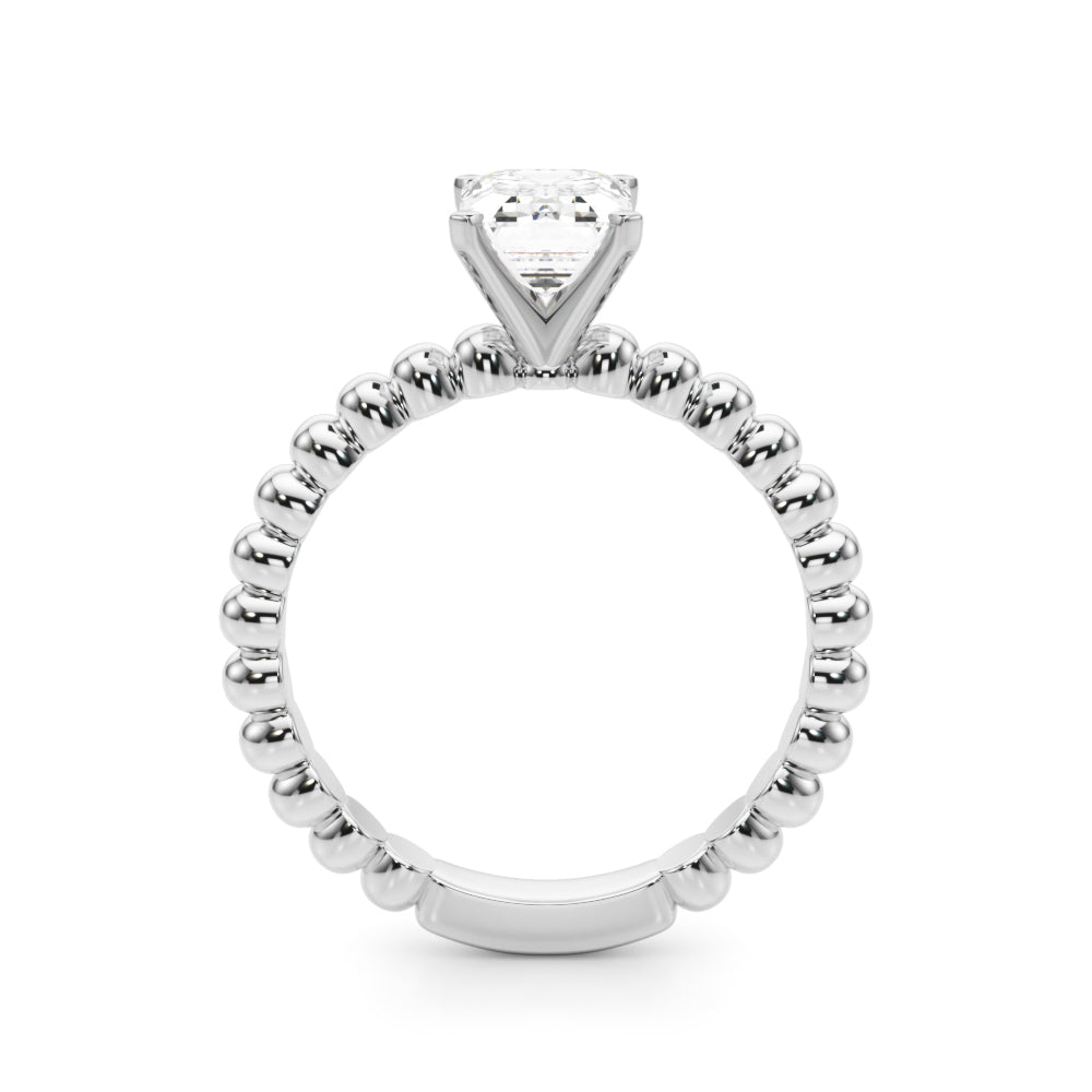 Classic Bead Engagement Ring Round Diamond Engagement Ring — 9K/18K Gold & Platinum