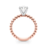 Classic Bead Engagement Ring Round Diamond Engagement Ring — 9K/18K Gold & Platinum