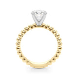 Classic Bead Engagement Ring Round Diamond Engagement Ring — 9K/18K Gold & Platinum