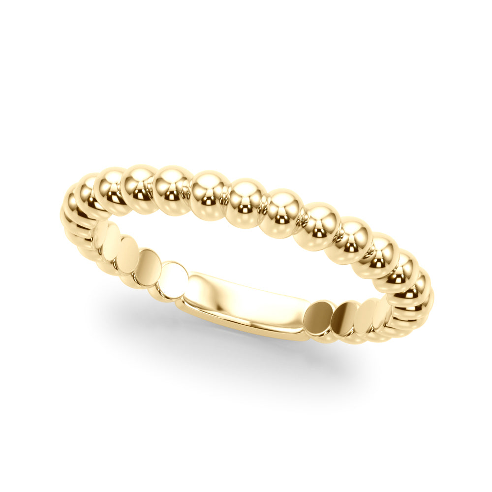 Beaded Wedding Gold Band