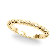 Beaded Wedding Gold Band