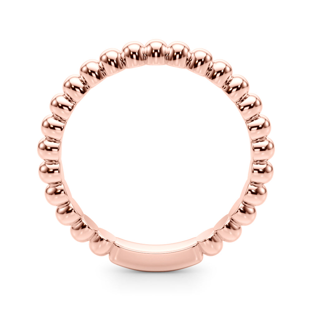 Beaded Wedding Gold Band