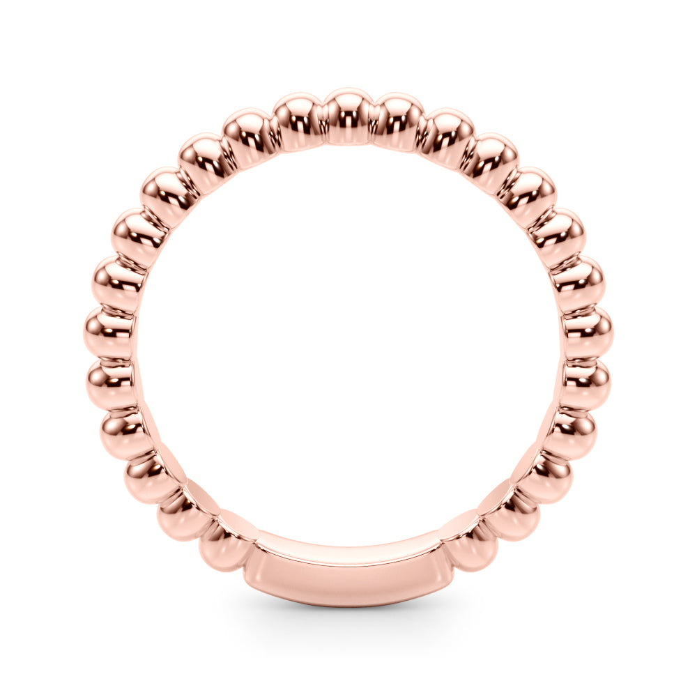 Beaded Wedding Gold Band