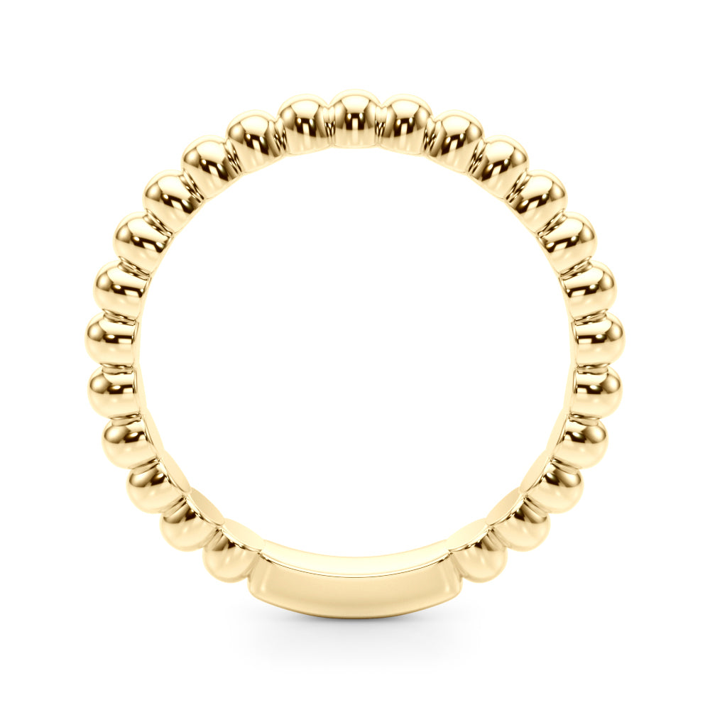 Beaded Wedding Gold Band