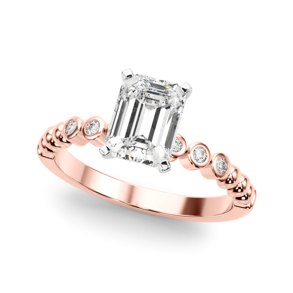 Timeless Beaded Bezel Set Engagement Ring Round Diamond Engagement Ring — 9K/18K Gold & Platinum