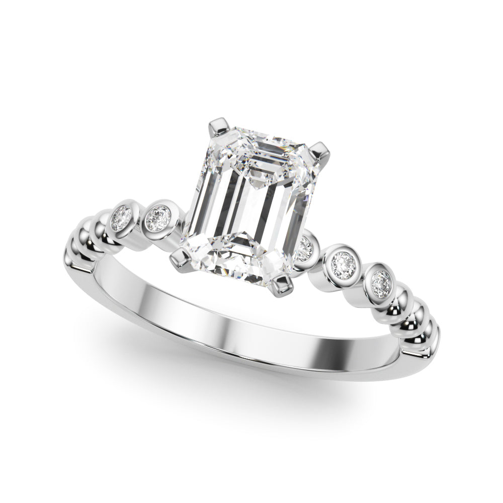 Timeless Beaded Bezel Set Engagement Ring Round Diamond Engagement Ring — 9K/18K Gold & Platinum