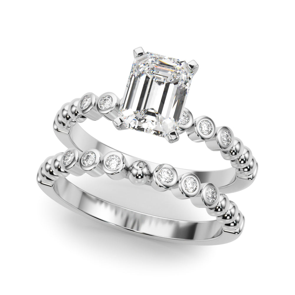 Timeless Beaded Bezel Set Engagement Ring Round Diamond Engagement Ring — 9K/18K Gold & Platinum