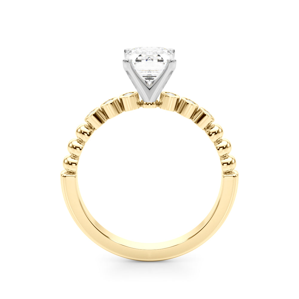 Timeless Beaded Bezel Set Engagement Ring Round Diamond Engagement Ring — 9K/18K Gold & Platinum
