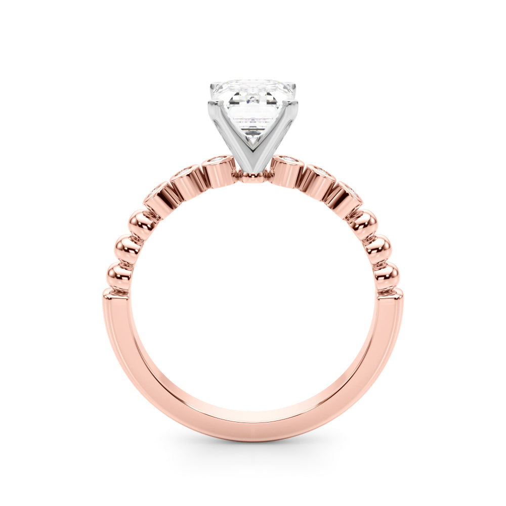 Timeless Beaded Bezel Set Engagement Ring Round Diamond Engagement Ring — 9K/18K Gold & Platinum