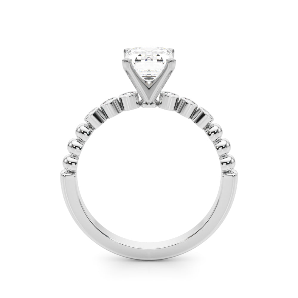 Timeless Beaded Bezel Set Engagement Ring Round Diamond Engagement Ring — 9K/18K Gold & Platinum