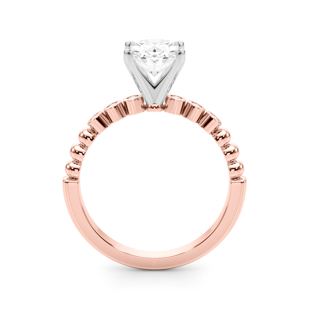 Timeless Beaded Bezel Set Engagement Ring Round Diamond Engagement Ring — 9K/18K Gold & Platinum