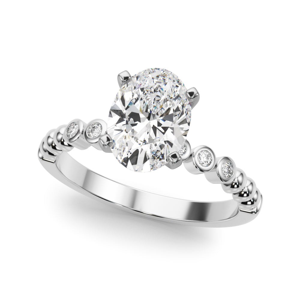 Timeless Beaded Bezel Set Engagement Ring Round Diamond Engagement Ring — 9K/18K Gold & Platinum