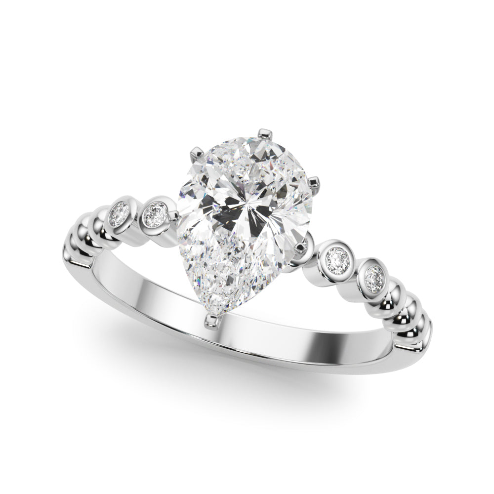 Timeless Beaded Bezel Set Engagement Ring Round Diamond Engagement Ring — 9K/18K Gold & Platinum