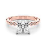 Timeless Beaded Bezel Set Engagement Ring Round Diamond Engagement Ring — 9K/18K Gold & Platinum