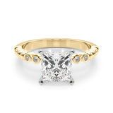Timeless Beaded Bezel Set Engagement Ring Round Diamond Engagement Ring — 9K/18K Gold & Platinum