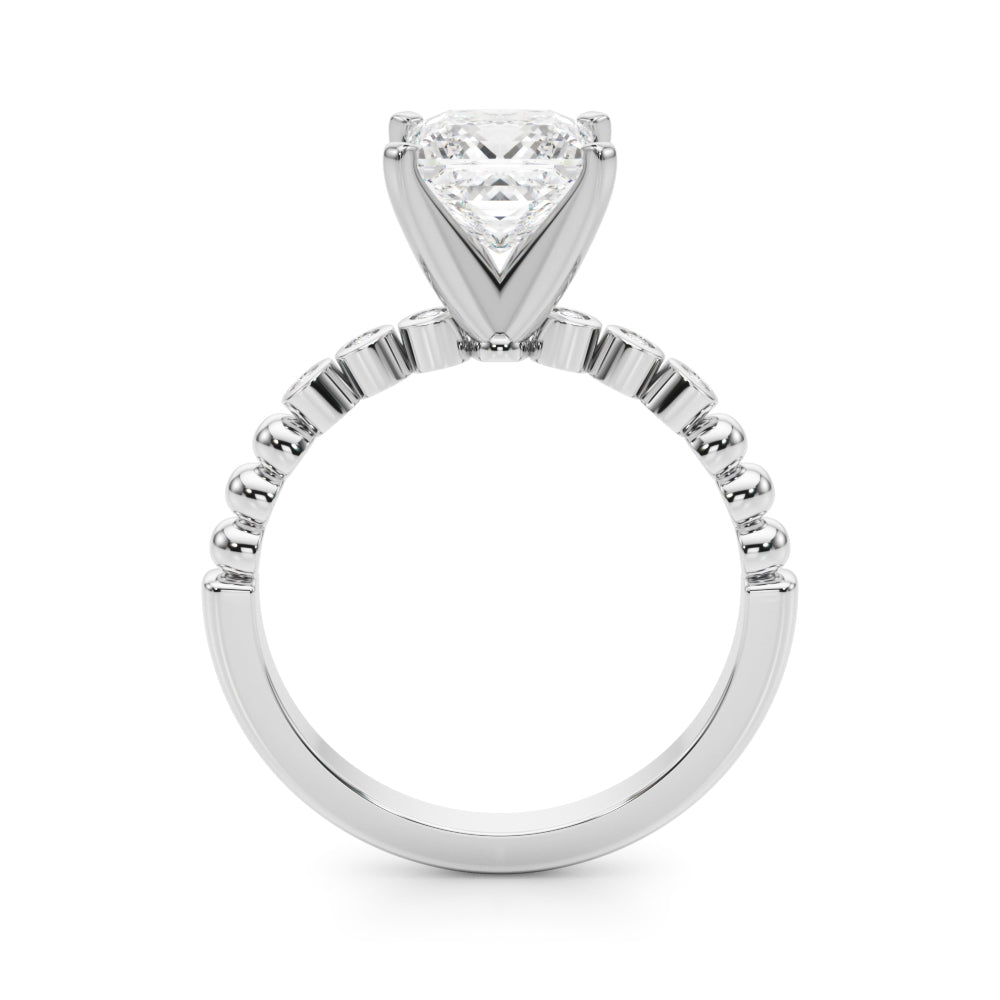 Timeless Beaded Bezel Set Engagement Ring Round Diamond Engagement Ring — 9K/18K Gold & Platinum