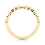 Beaded & Bezel Set Half Eternity Ring in Gold & Platinum
