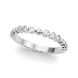 Beaded & Bezel Set Half Eternity Ring in Gold & Platinum