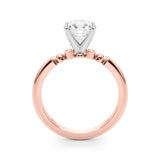 Elegant Beaded Bezel Set Engagement Ring Round Diamond Engagement Ring — 9K/18K Gold & Platinum