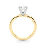 Elegant Beaded Bezel Set Engagement Ring Round Diamond Engagement Ring — 9K/18K Gold & Platinum