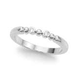 Beaded & Bezel Set Half Eternity Ring in Gold & Platinum