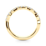 Curved Half Eternity Ring in Gold & Platinum