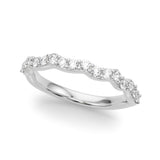 Curved Half Eternity Ring in Gold & Platinum