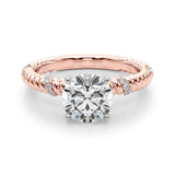 Heirloom Cable Dia Engagement Ring Round Diamond Engagement Ring — 9K/18K Gold & Platinum