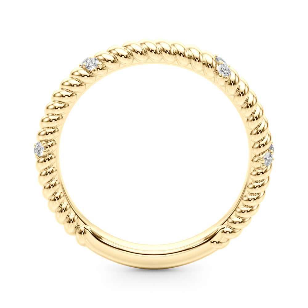 Twisting Diamond Accented Half Eternity Ring in Gold & Platinum