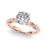 Luxe Infinity Dia Engagement Ring Round Diamond Engagement Ring — 9K/18K Gold & Platinum