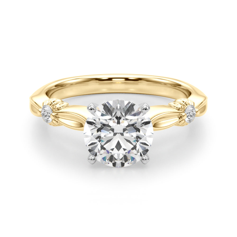 Luxe Infinity Dia Engagement Ring Round Diamond Engagement Ring — 9K/18K Gold & Platinum