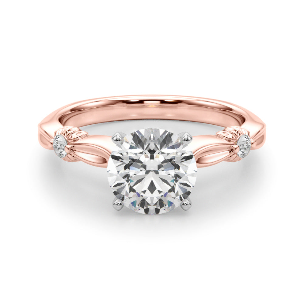 Luxe Infinity Dia Engagement Ring Round Diamond Engagement Ring — 9K/18K Gold & Platinum