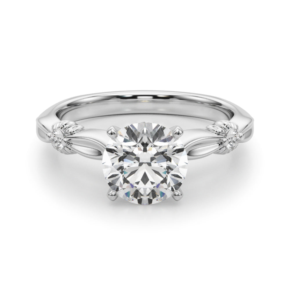 Luxe Infinity Dia Engagement Ring Round Diamond Engagement Ring — 9K/18K Gold & Platinum